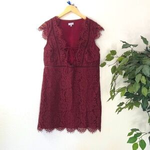 NWT Low Cut Lace Maroon Tobi Dress